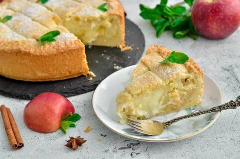 Заварное тесто с яблоками