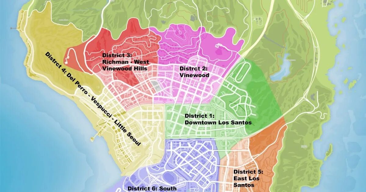Карта гта 5 как называется. Карта los santos gta 5. gta 5 карта районов. карта лос сантоса гта 5 с районами.