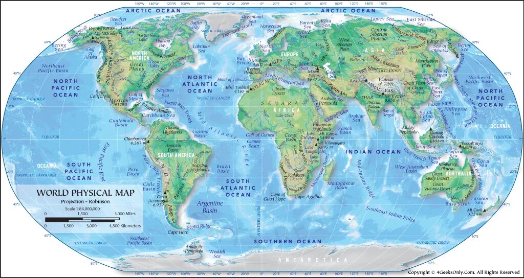 Physical world. Physical Map of the World. World Map Mountains.