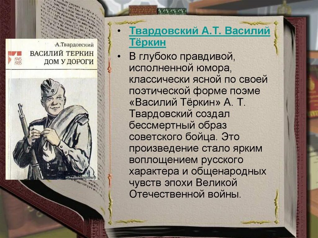 Твардовский произведения 8 класс. Книги о Василии Теркине.