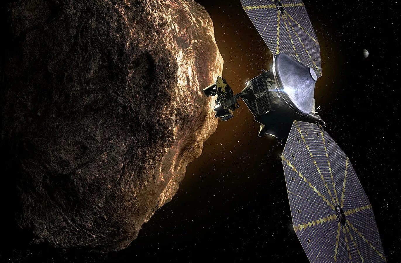 Первая космическая миссия. Космический зонд Люси. Аппарат NASA Lucy. Троянские астероиды Юпитера. Космические миссии NASA Lucy.