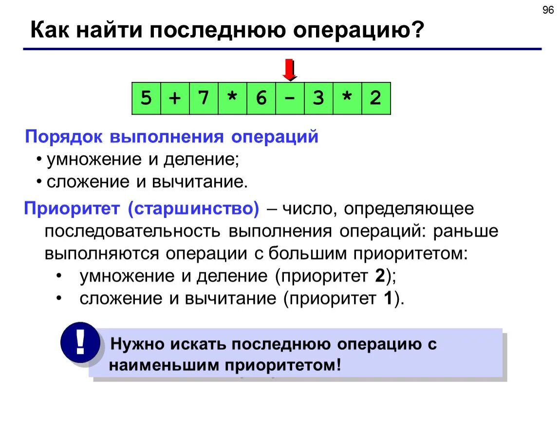 Приоритет операций умножения и деления. Порядок выполнения операций умножение деление. Умножение приоритетнее деления. Последовательность выполнения умножения и деления.