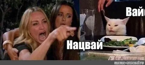 Мем с котом и двумя женщинами