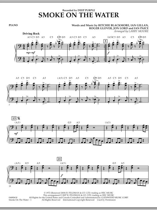 Deep Purple Smoke on the Water Ноты. Deep Purple Smoke on the Water Ноты для фортепиано. Deep Purple - Smoke on the Water Ноты пианино. Дым над водой Ноты для фортепиано. Смок ин зе