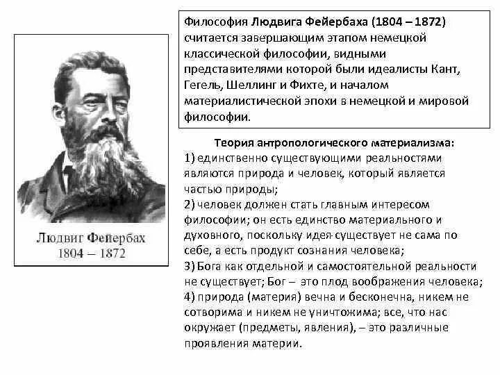 Философия фейербаха это. Антропологическая философия Людвига Фейербаха. Антропологический принцип философии л. Фейербаха..