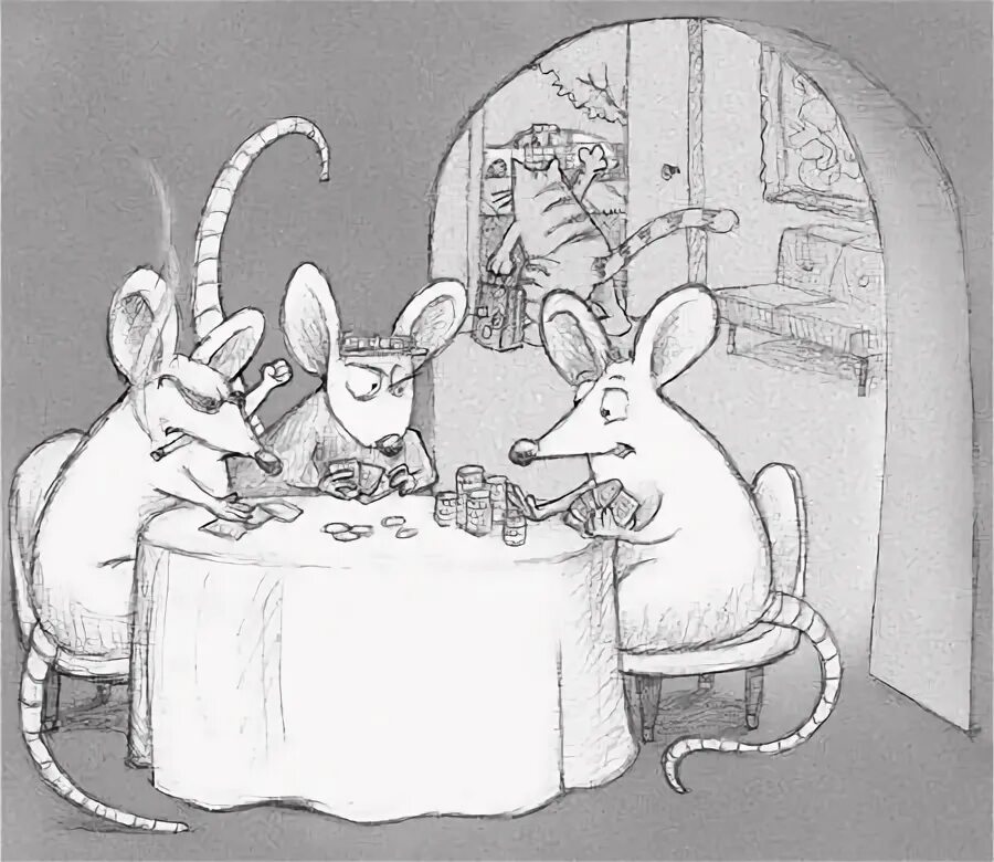 The mice on the table. When the cat&#039;s away the mice will play.. кошка с дому мыши в пляс картинка. while the cat is away the mice will. cat and mouse.
