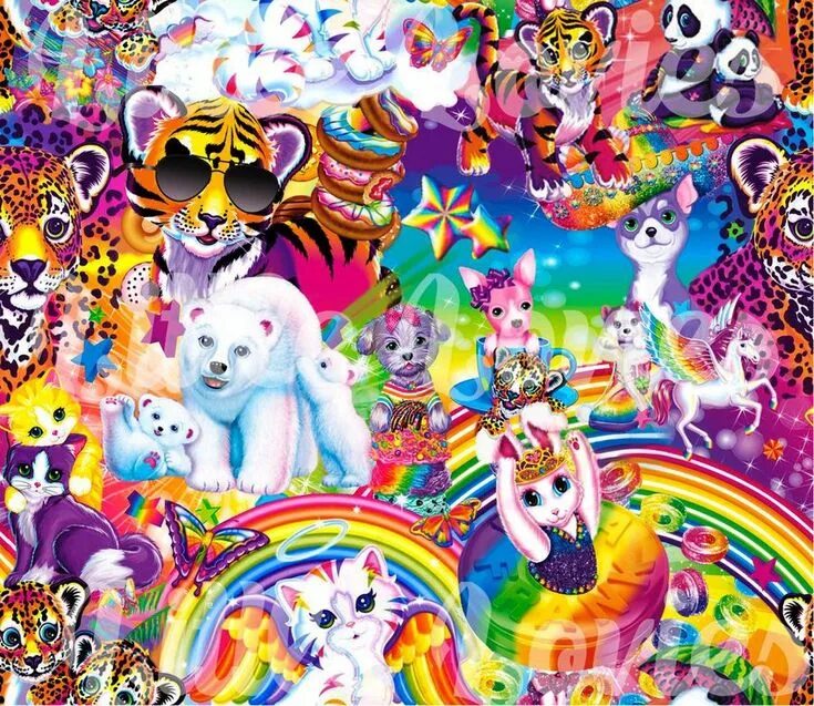 Lisa frank. Лиза Фрэнк. Красочные животные. Разноцветные звери. Радужные звери.