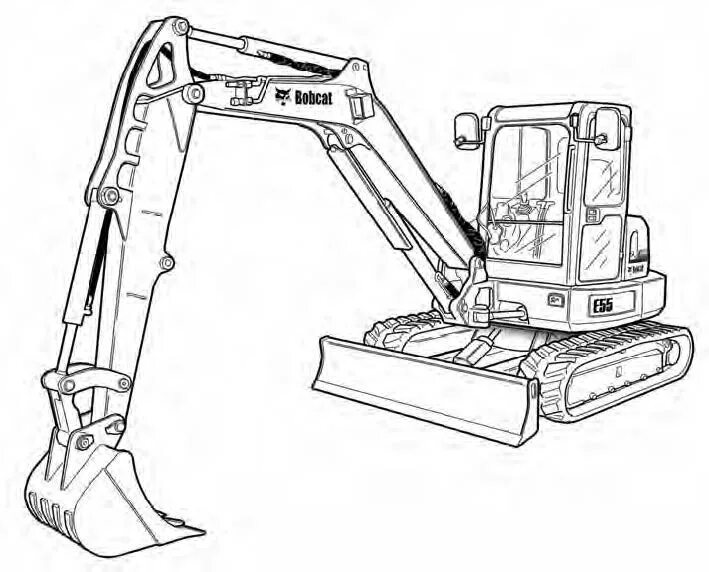Как рисовать экскаватор. Bobcat e42. bobcat e45 dwg. услуги мини экскаватора. экскаватор рисунок абстракция.