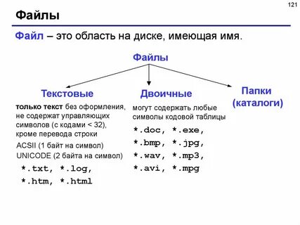 Виды файлов в программировании