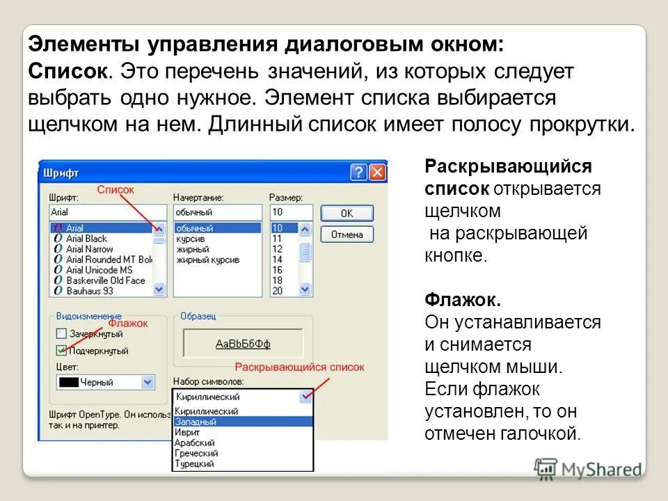 Элементы управления диалогового окна. Элементы управления программы. Схема диалогового окна. Элементы диалогового окна Информатика.