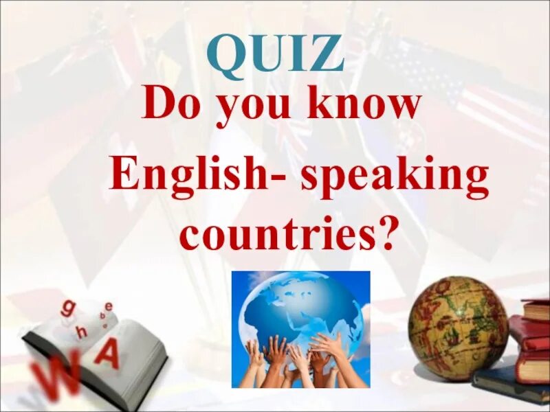 Quiz на английском. Презентация викторины английский. English speaking Countries презентация.