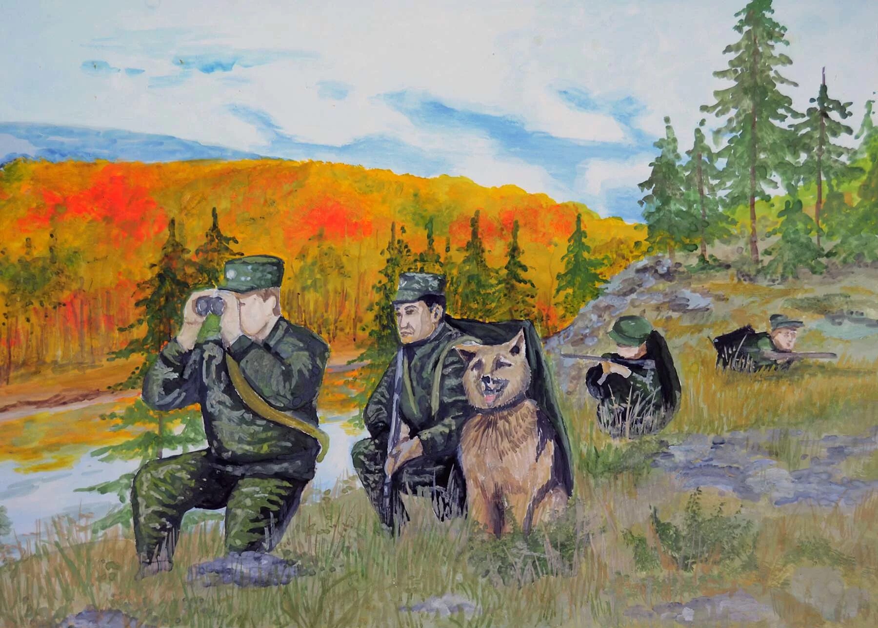 конкурс рисунков защитники отечества. рисунок на тему на страже родины. пограничник рисунок для детей. рисование пограничник с собакой. рисунок на тему на страже родины.