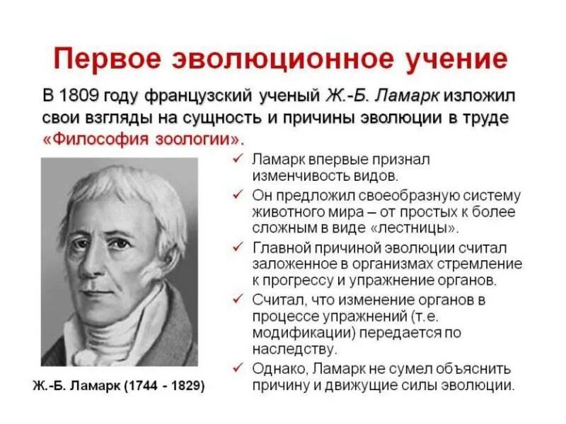 Создатель первой эволюционной теории является