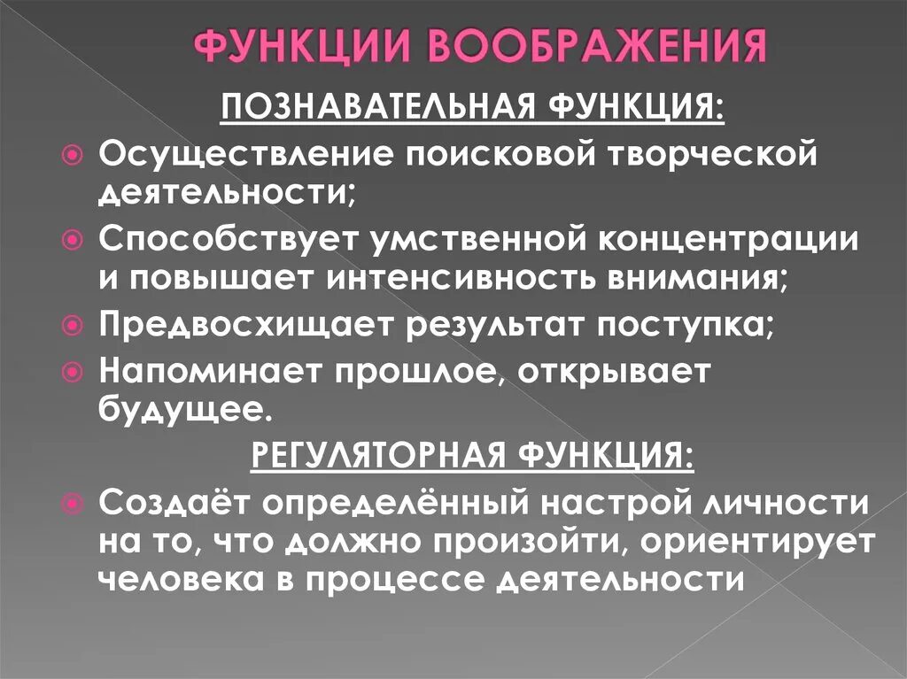 Функции воображения. Познавательная функция воображения. Функции воображения в психологии. Функции воображения кратко.