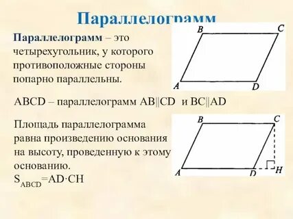 Определения свойства и признаки четырехугольников