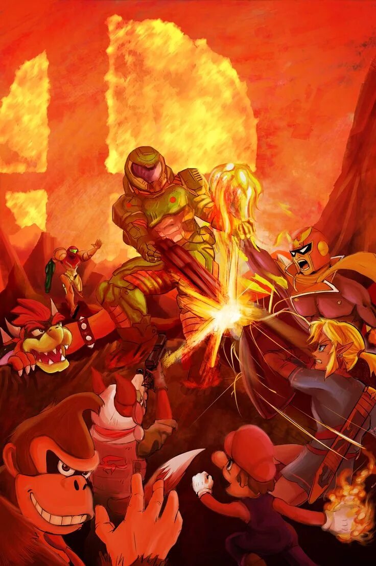 Doom кроссовер. Doom slayer smash bros. doom crossover metroid. super smash bros doom slayer. doom slayer vs samus.