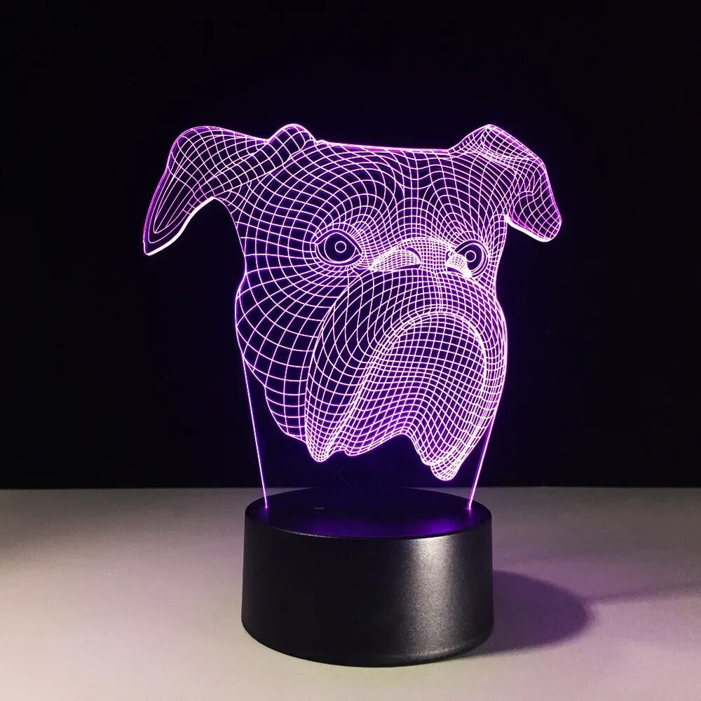 Лампочка собака. 3d led lamp. мини светильники ночники. настольная лампа ночник собака. 3д светильник собака.