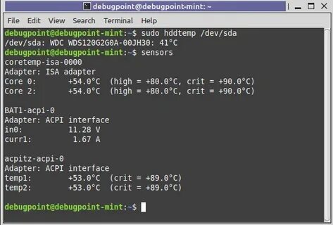 Linux температура