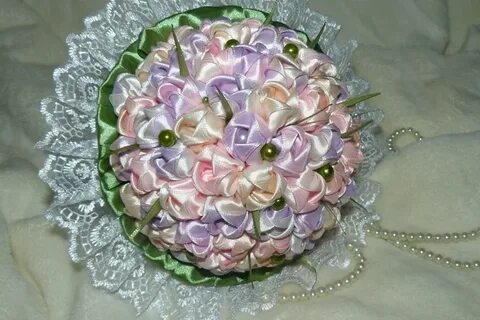 Букет из атласных лент своими руками