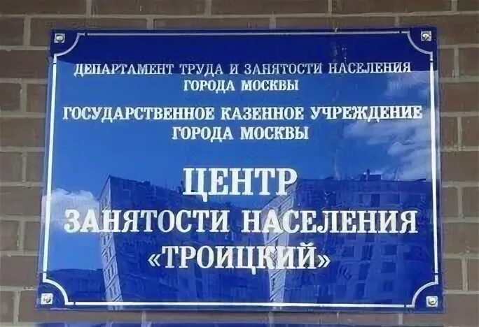 Сайт занятости населения москвы. Центр занятости Троицк. Центр занятости г Москвы. ГКУ центр занятости населения города Москвы. Биржа труда Троицк Москва.