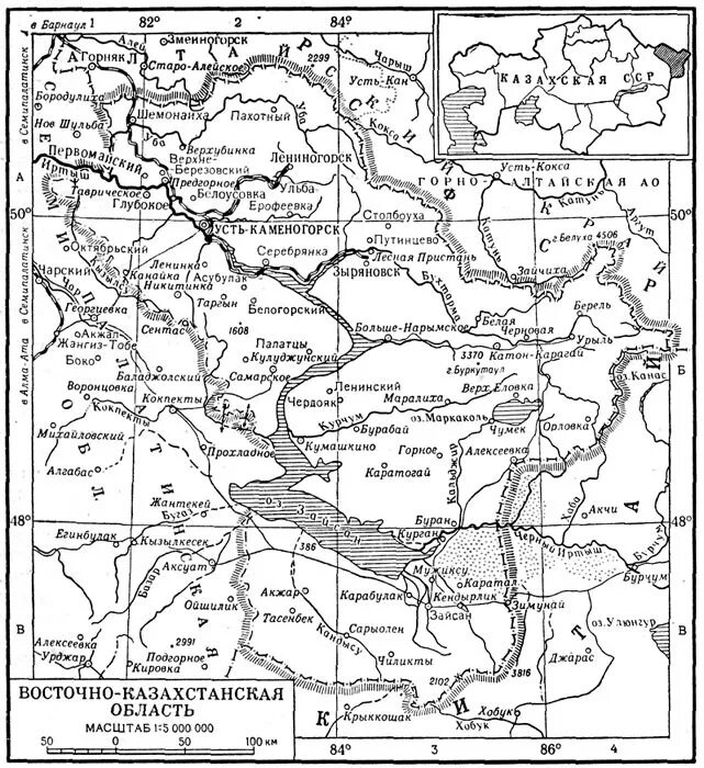 Карта восточного казахстана. Карта Восточно-Казахстанской области с городами и поселками. Физическая карта Восточно Казахстанской области. Восточно-Казахстанская область Зайсанская котловина.