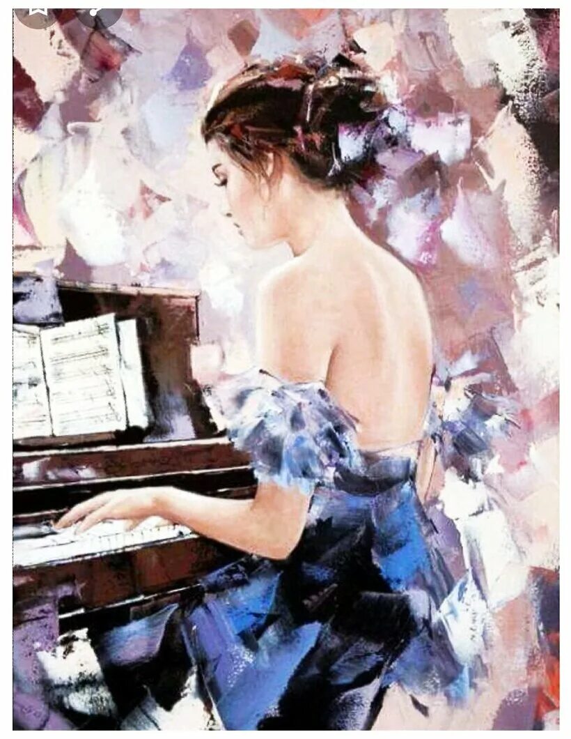 Картина по номерам пианино. Музыкальный портрет. Девка в наушниках. Девушки со скрипкой. Гитара на природе.