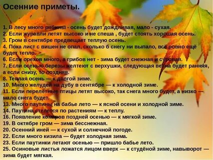 Приметы золотой осени