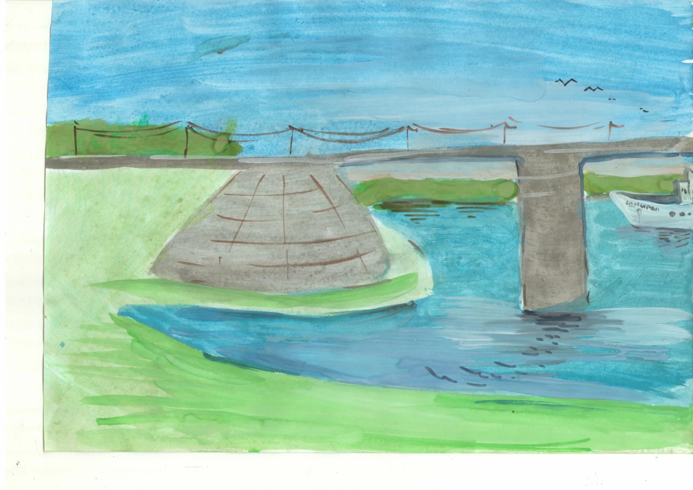 Рисунок волги 2 класс. Детские рисунки на тему река. Рисуем реку. Детские рисунки реки. Волга детский рисунок.
