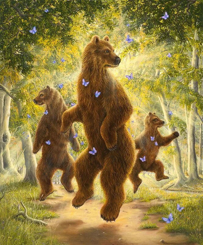 Где медведь танцует. Роберт Бисселл медведь. Роберт Бисселл картины. Роберт Бисселл картины с медведями. Роберт Бисселл бурые медведи встречают белого.