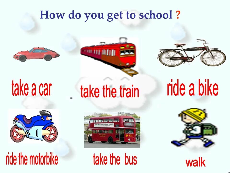 Go to school перевод. How do you get to School. Do you get to School. Get с транспортом. How/you/get to School.