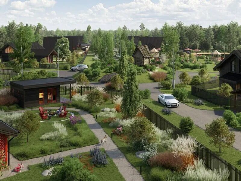 Поселок артэсо на новой риге. Арты кп. Посёлок art. Поселение селение деревня фэнтези арт. Эко коттеджный поселок фахверк.