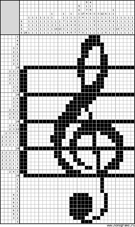 Японские кроссворды схемы. Японские кроссворды картинки. Японский кроссворд скрипичный ключ. Скрипичный ключ рисунок по клеточкам.