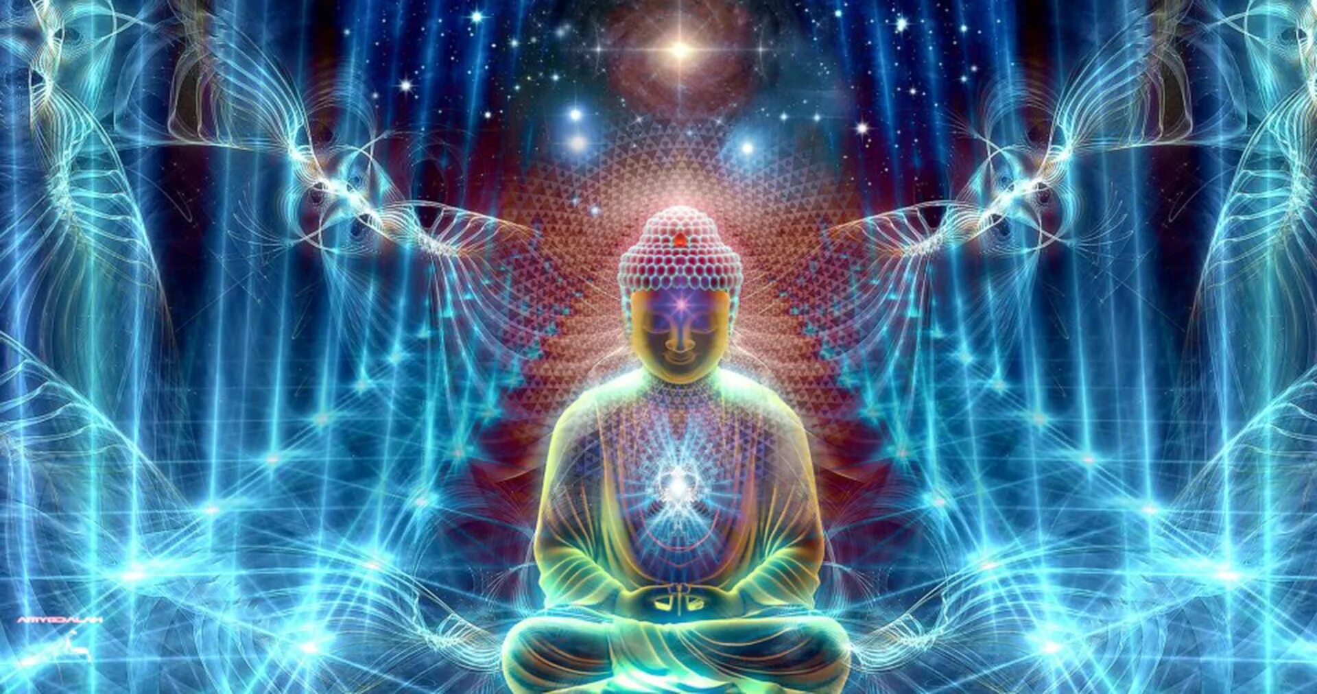 Медитация просветление. Просветление человека. Буддизм космос. Великий разум. 9918 кармический