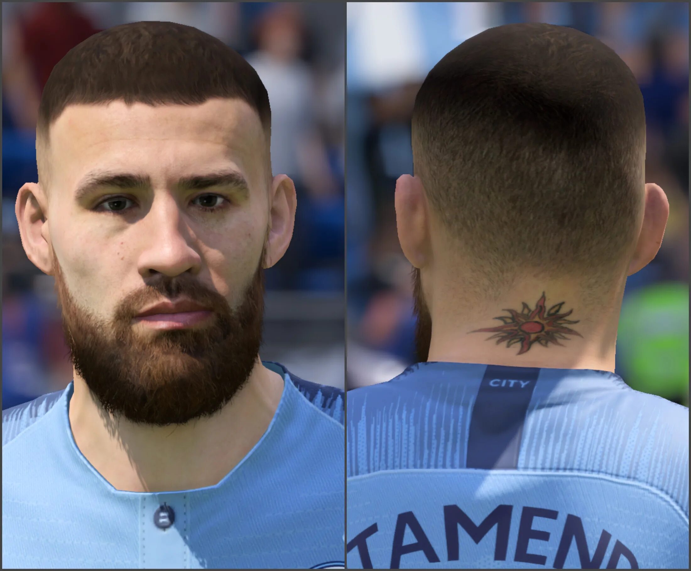 Frosty fifa 19. Николас Отаменди тату. Otamendi футболист FIFA. Николас Отаменди футболист Татуировки. Лицо Отаменди.