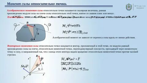 Момент пары относительно точки