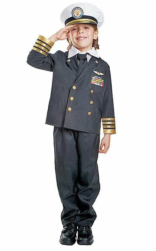 Captain Boy Fancy Dress Kids Naval Officer Sailor Uniform Costume Childrens 7-12