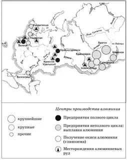 Центры цветной металлургии цинка