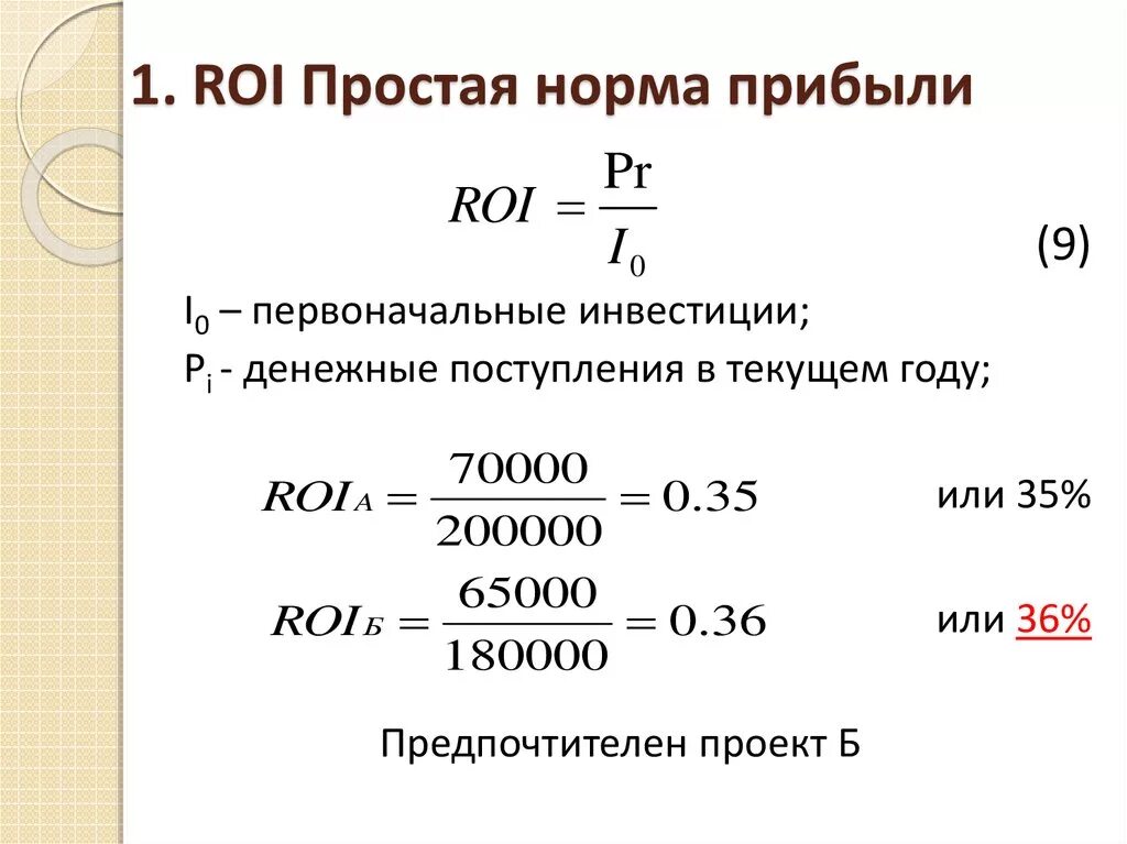 Как определить доход инвестора
