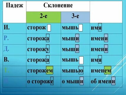 Какое склонение у слова сторож