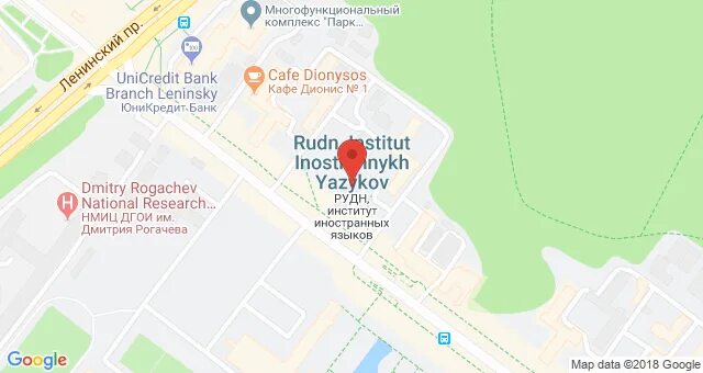 Университет дружбы народов на карте