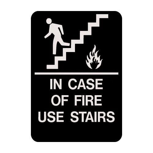 Use of fire. Знак &quot;in case of fire…&quot;.