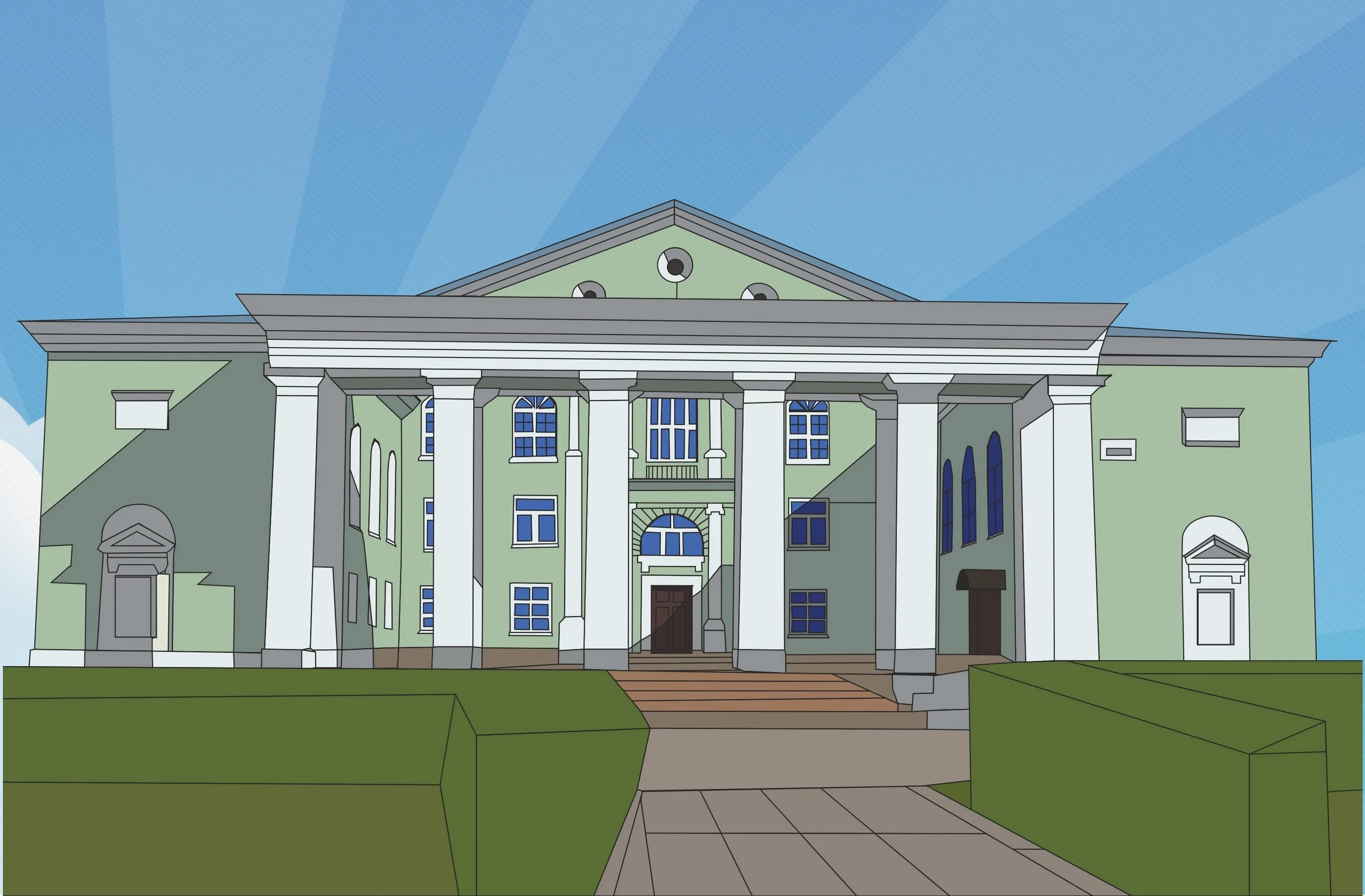 Дом культуры здание. Нарисовать здание. Дворец пионеров нижний тагил. Рисование достопримечательности города. Дом культуры на прозрачном фоне.