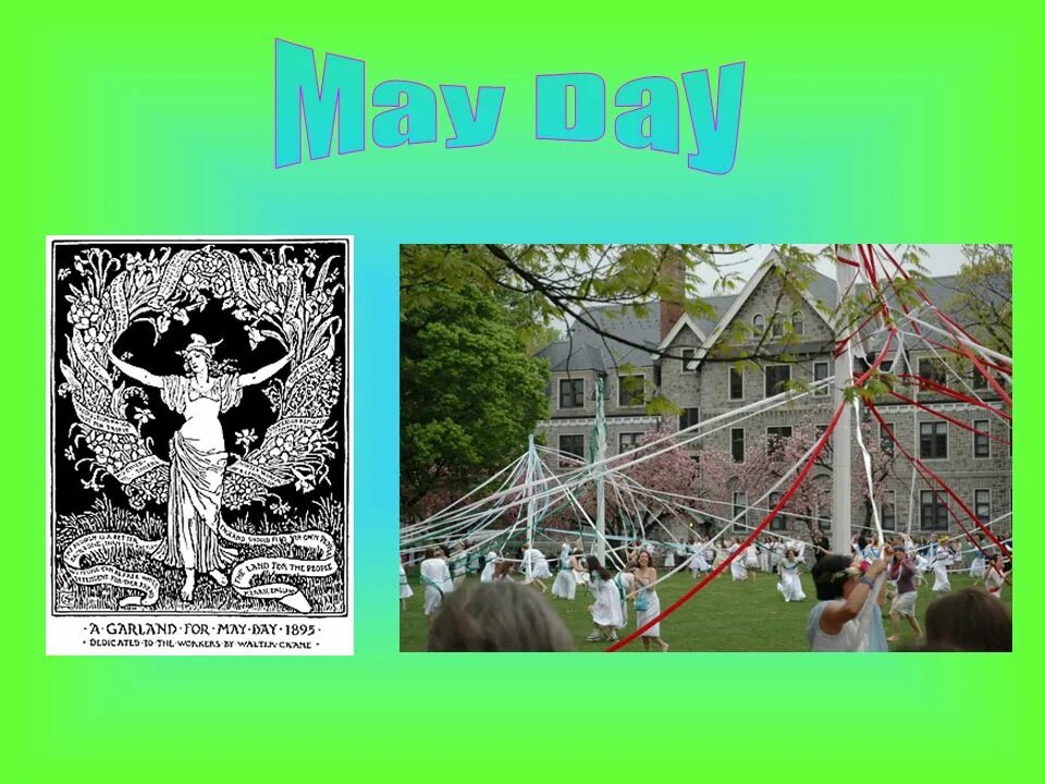 May Day праздник в Англии. May Day презентация. Танцы вокруг майского дерева в Великобритании. Презентация по теме Mayday.