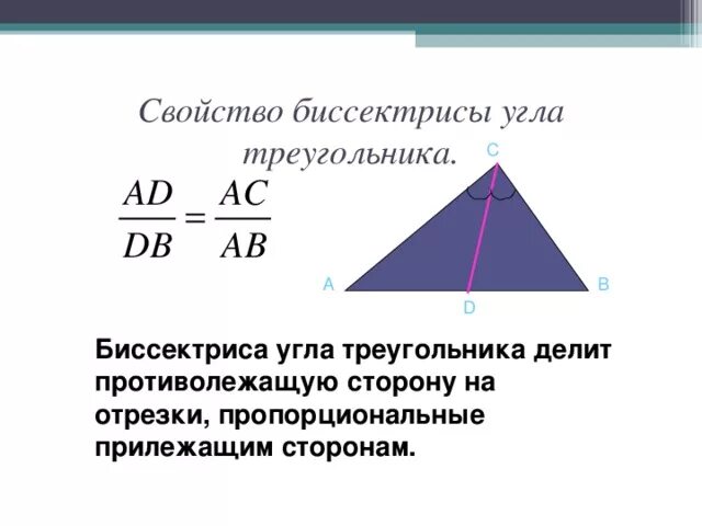 Сторона треугольника 8. Свойство биссектрисы треугольника равноудалена. Свойство биссектрисы угла треугольника. Теорема о свойстве биссектрисы треугольника. Свойство биссектрисы внутреннего угла треугольника 8 класс.