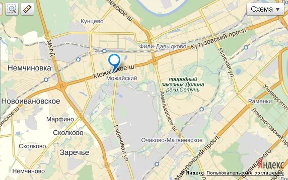 Кунцевская на карте москвы