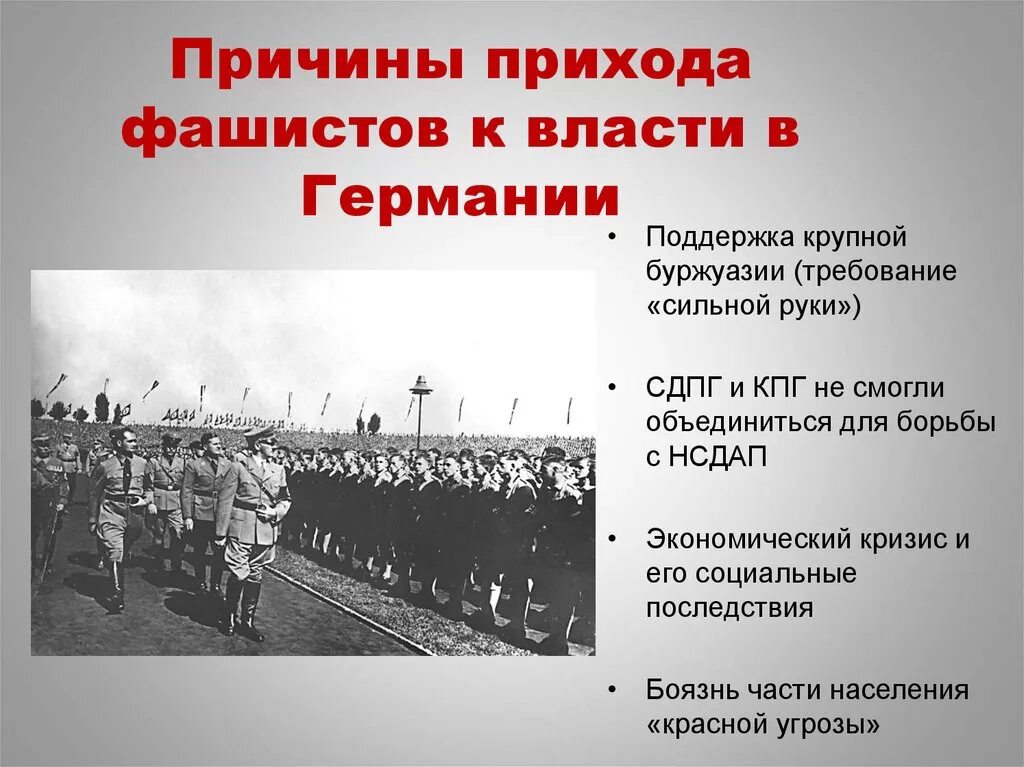 Фашистские идеи. Причины прихода НСДАП К власти в 1933. Причины прихода фашистов к власти в Германии. Причины прихода к власти НСДАП. Приход к власти нацистской партии в Германии.