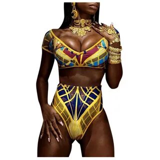 African print bathing suits