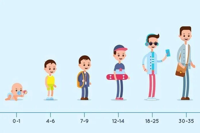 Шкала по возрасту. Взросление человека. Стадии взросления ребенка. Возраст детей. Взросление человека для детей.