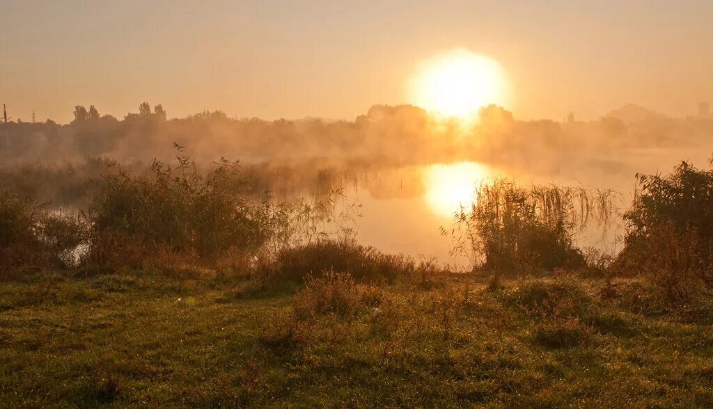 Утро выдалось прохладное золотое. Рассвет на Донбассе. Утро на Донбассе. Туман Донбасс. Рассвет над Донецком.