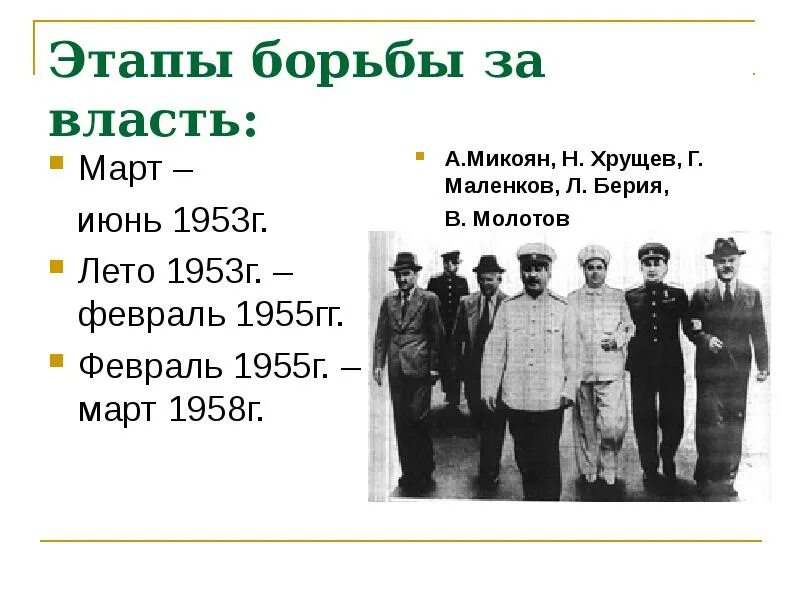 Этапы борьбы за власть Хрущева. Этапы борьбы за власть 1953 1958. Этап март июнь 1953. Этапы борьбы за власть в период оттепели таблица. Борьба за власть победа хрущева